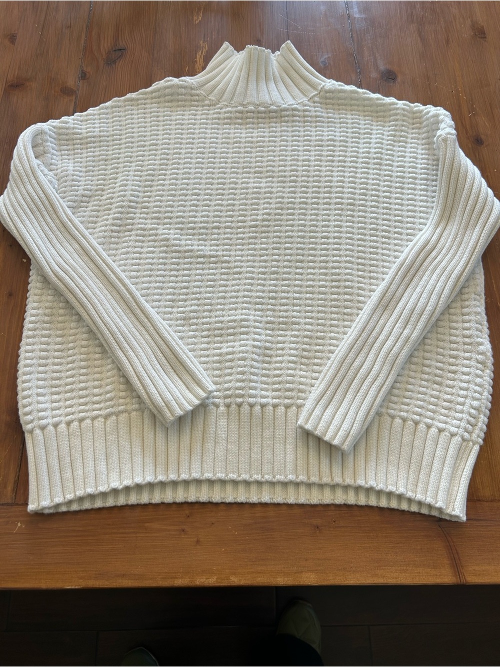 French Connection Cream Textured Turtleneck Sweater